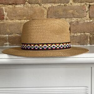Straw beach summer color hat band sun hat